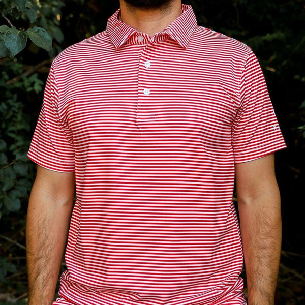 GO Golf Polo - Red Stripes