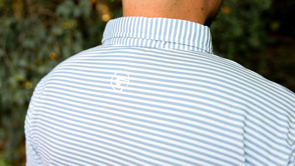 GO Golf Polo - Light Grey Stripes