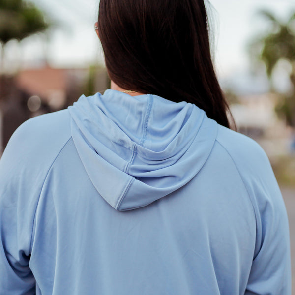 GO Ministries Hooded Sun Shirt – Light Blue