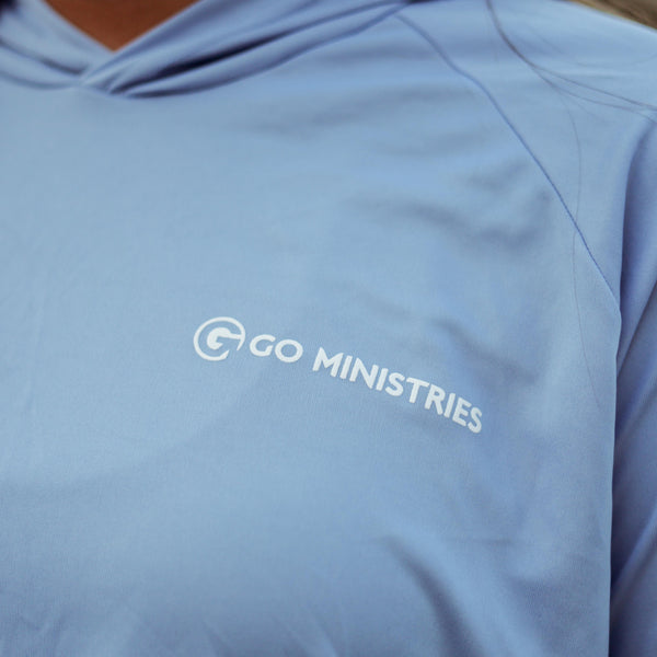 GO Ministries Hooded Sun Shirt – Light Blue