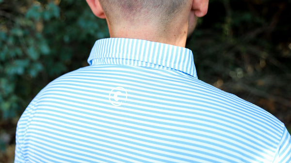 GO Golf Polo - Light Blue Stripes